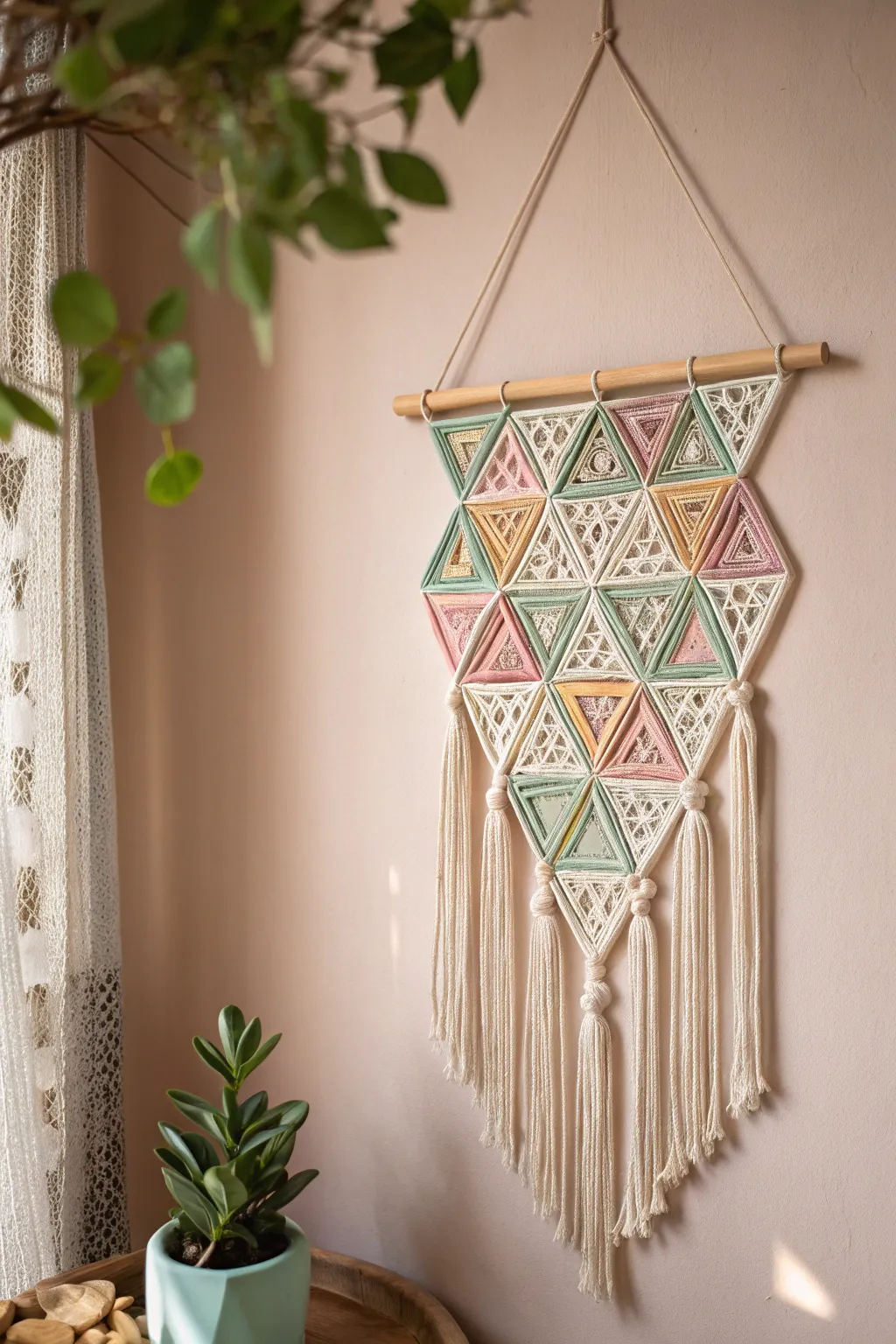 Elevate your home with elegant geometric paper art that exudes modern sophistication and natural charm.