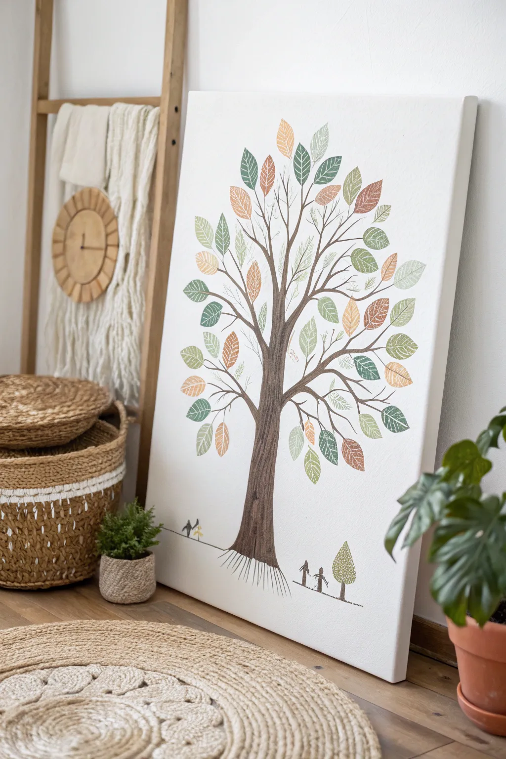 Celebrate family ties with a beautifully crafted thumbprint family tree canvas. A touch of nature and love in every print.