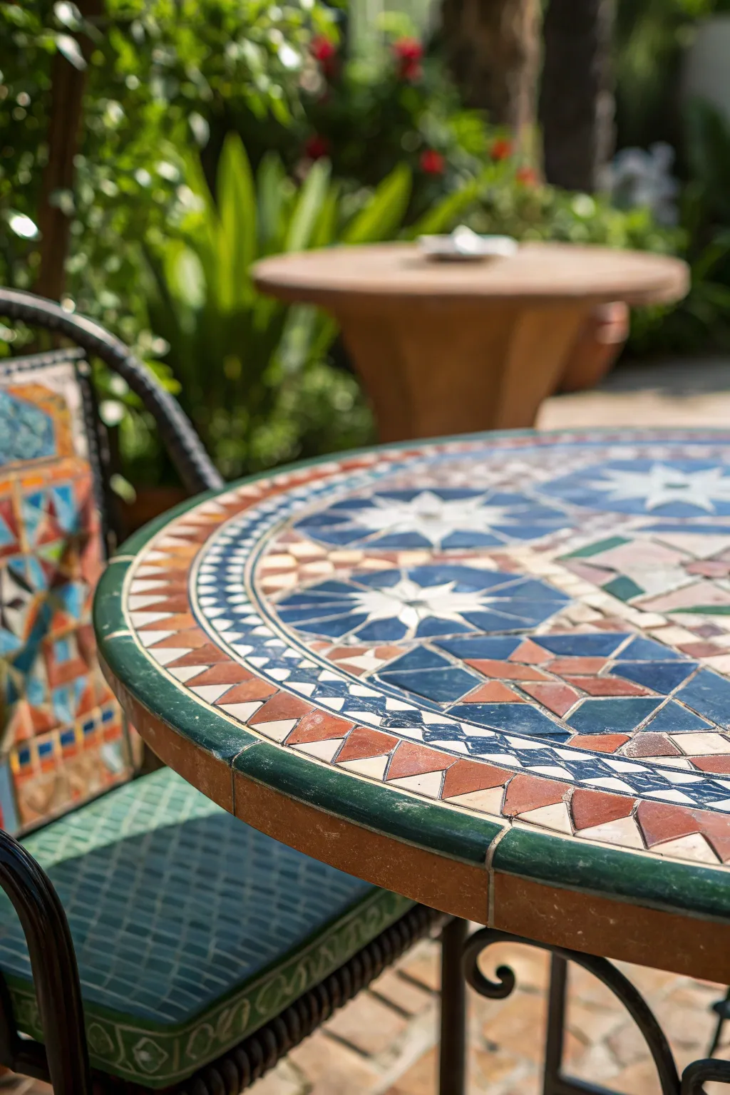 Transform your patio table into a work of art with a stunning tile mosaic.