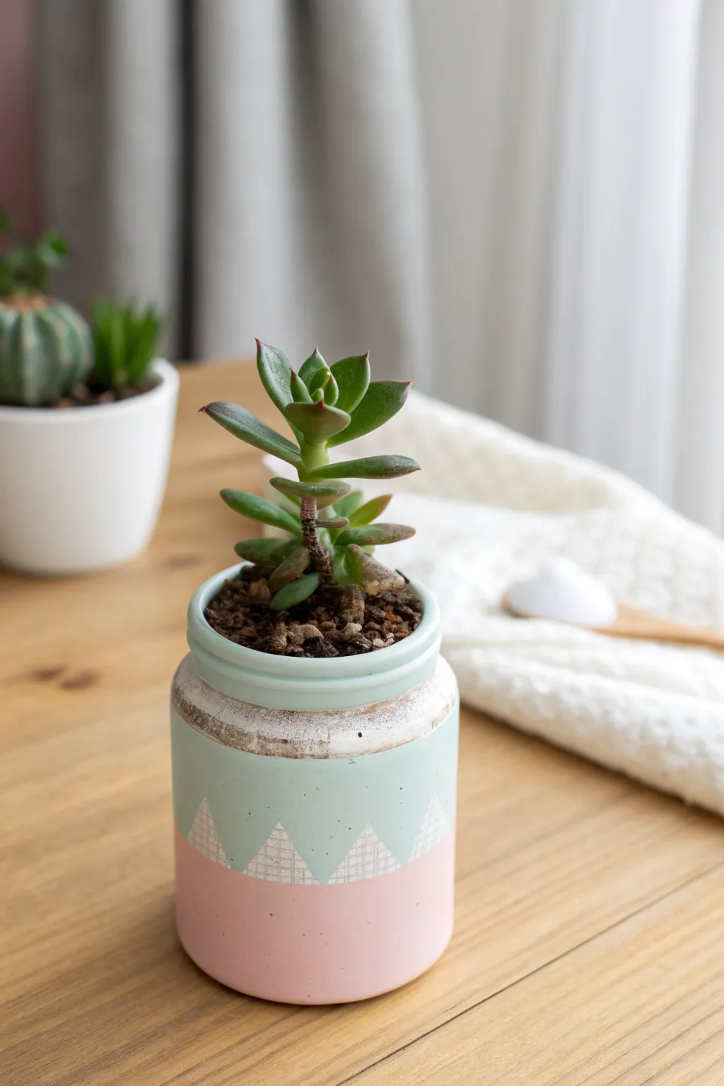 Transform your pill bottles into stylish mini flower pots for a touch of green elegance. 🌿 #UpcycledBeauty #ScandiBoho