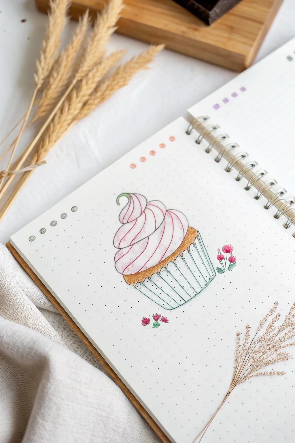 Add a sprinkle of sweetness to your planning with charming cupcake doodles!