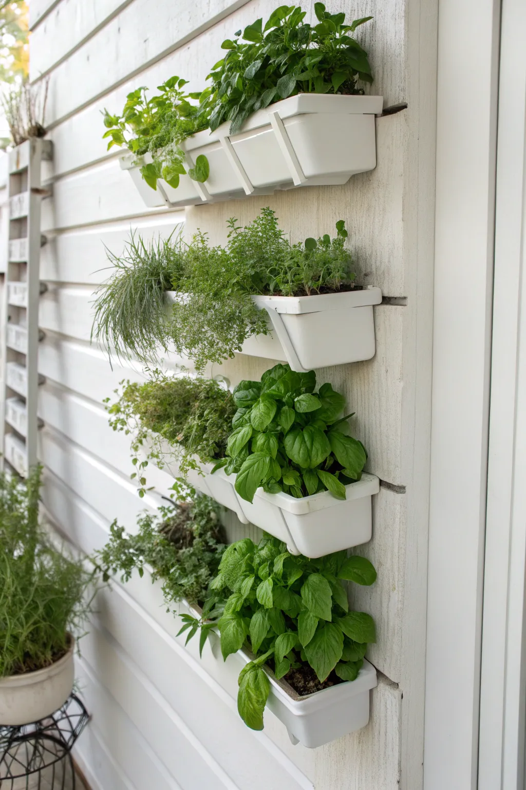 Transform your space with a chic vertical garden made from upcycled trays—where simplicity meets natural elegance.