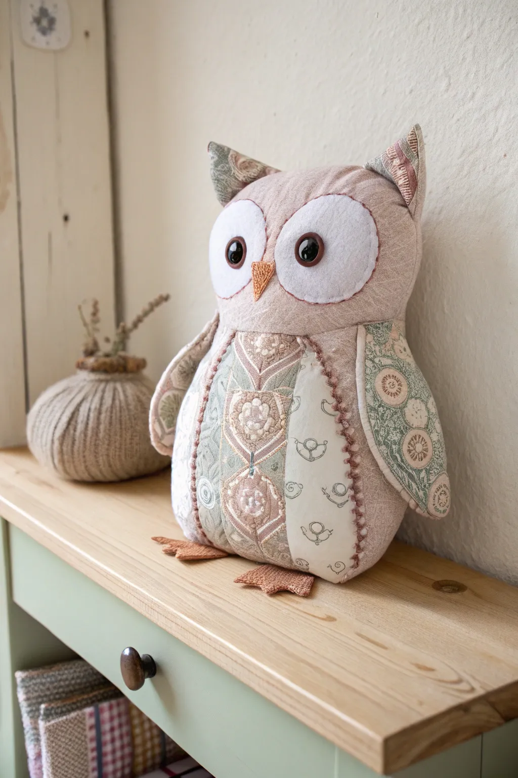 Add a touch of wisdom to your decor with this charming owl plushie. Perfect for those who appreciate minimalist elegance with a hint of bohemian flair.