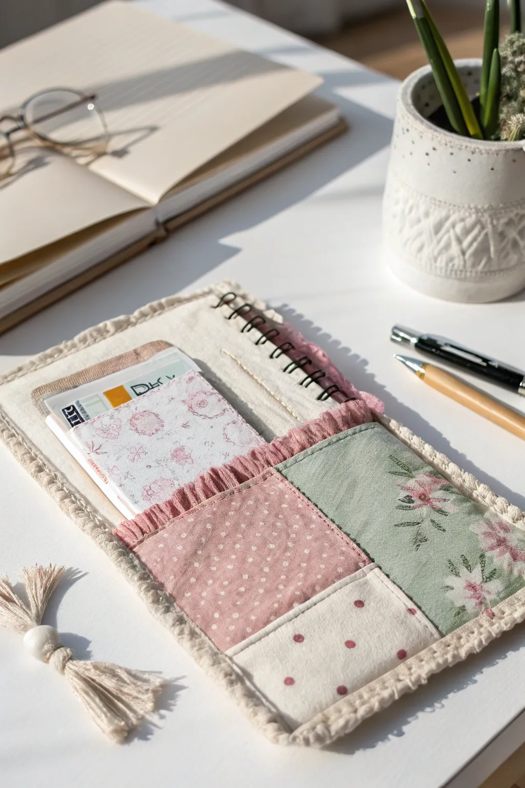 Craft a touch of boho elegance with fabric pockets for your junk journals. Perfect for keeping memories safe in style.