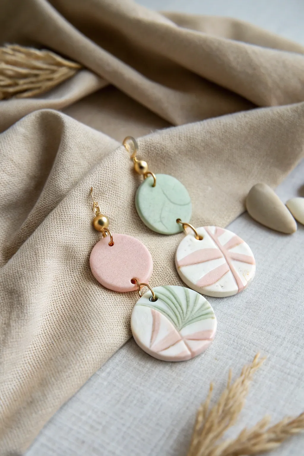 Elevate your style with minimalist boho statement earrings crafted from polymer clay.
