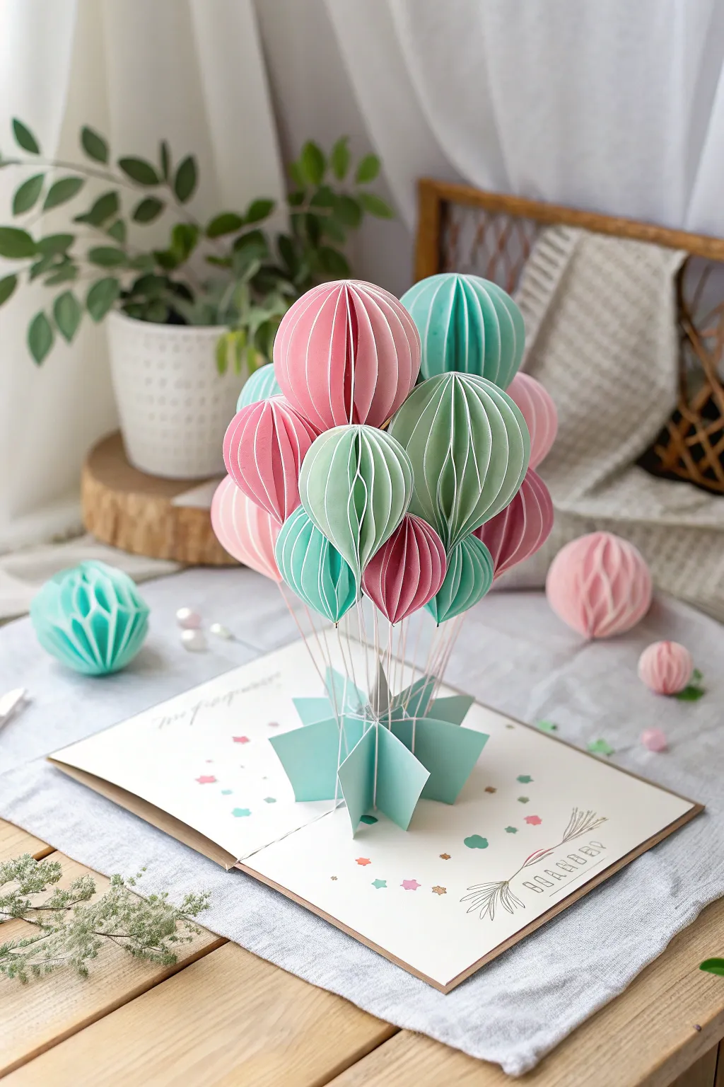 Celebrate in style with this DIY 3D balloon pop-up card, a perfect blend of vibrant joy and minimalist elegance!