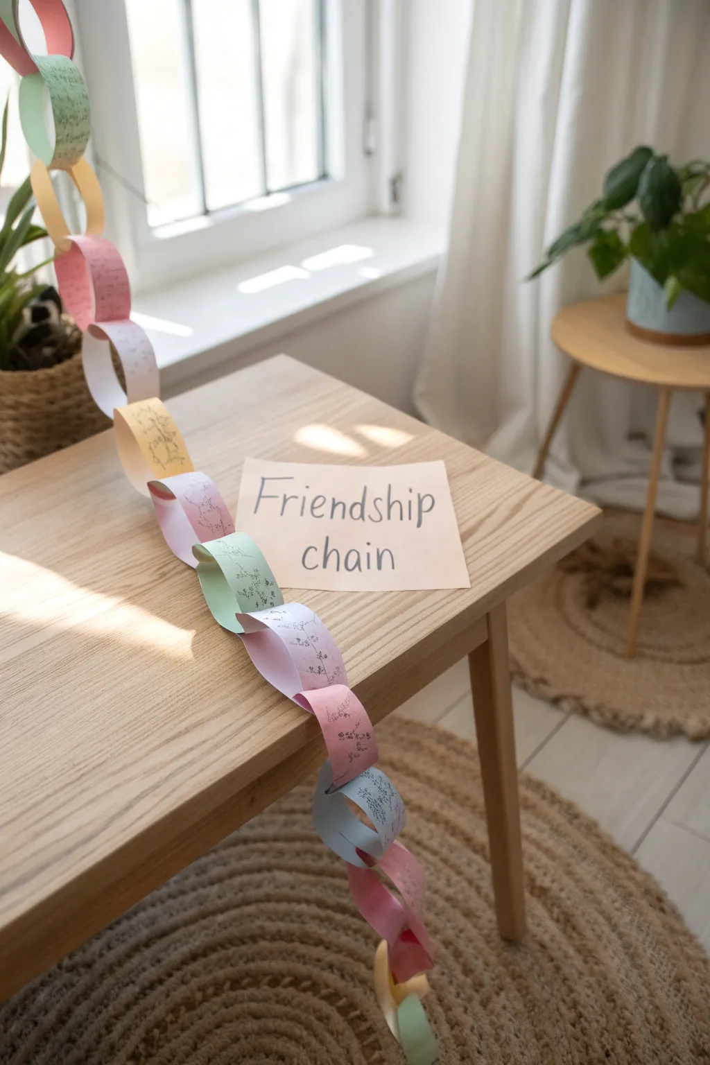 Celebrate the beauty of connection with handcrafted paper friendship chains, where each link tells a story.