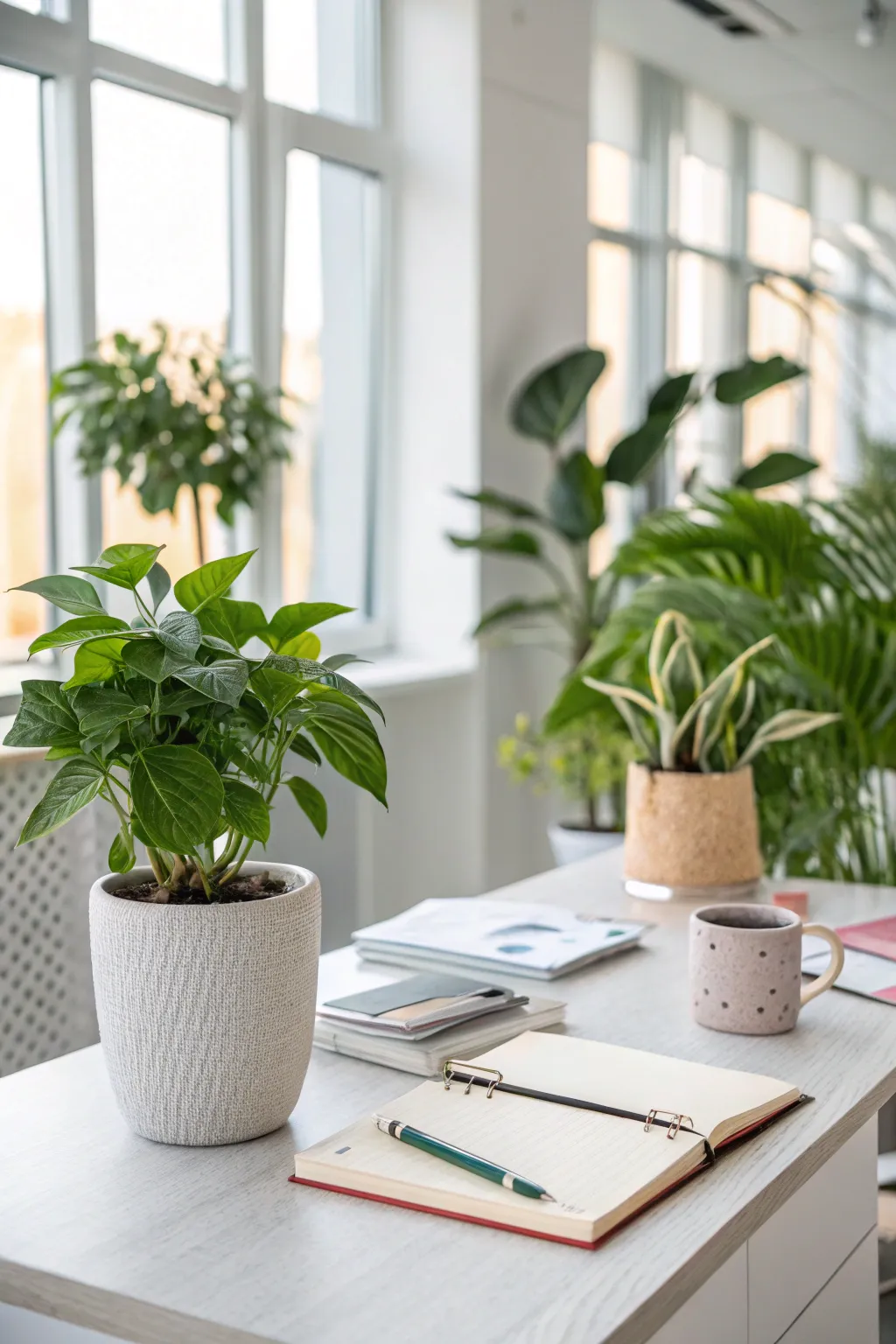Lush greenery adds life and vibrancy to any office space.