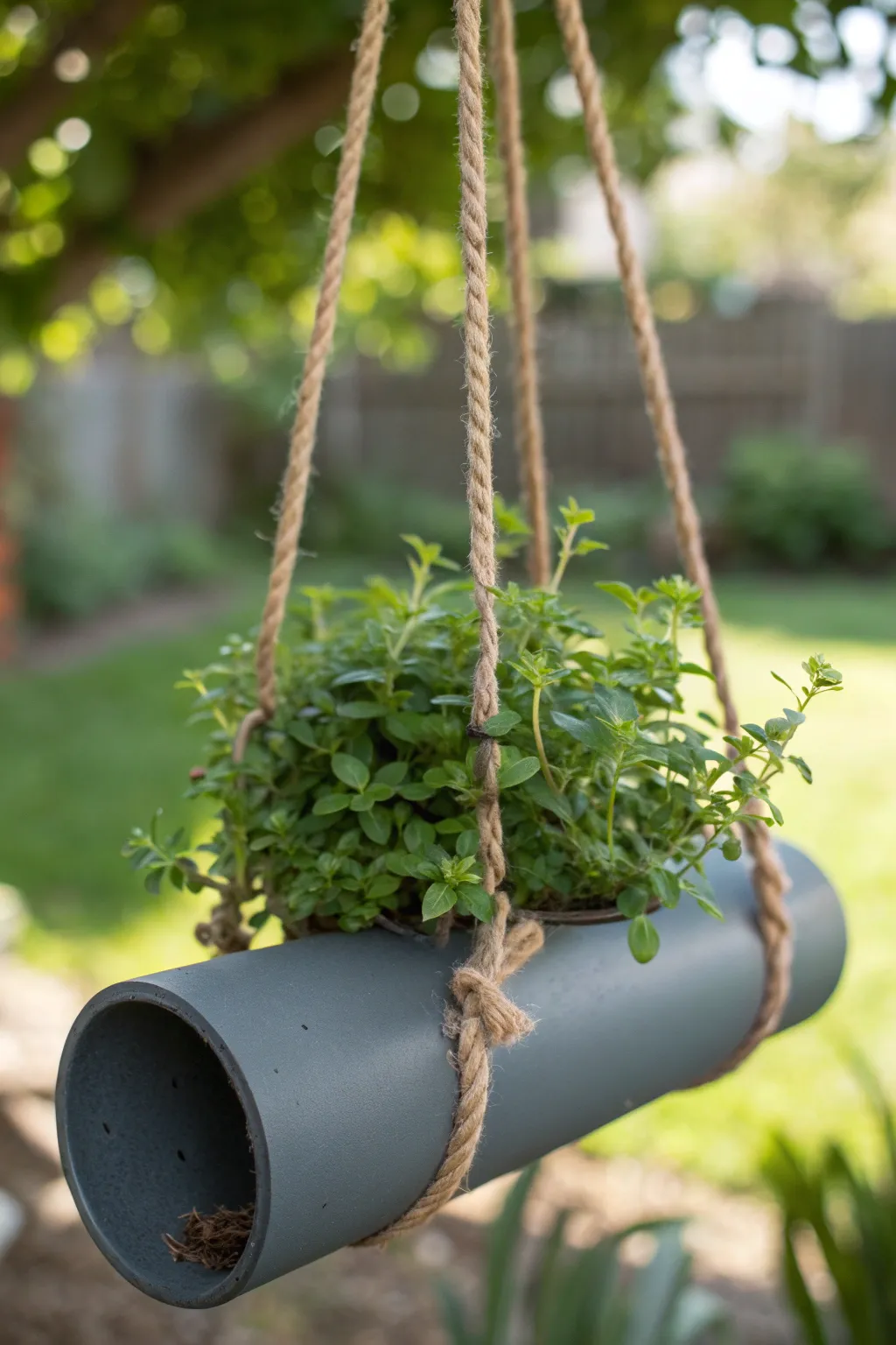 Elevate your garden style with these handcrafted PVC pipe hanging planters.