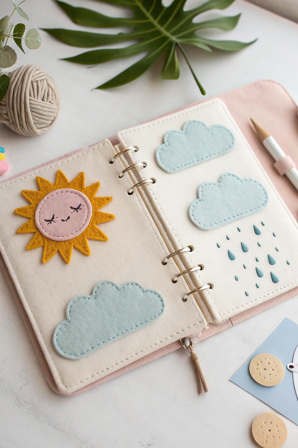 Capture the beauty of weather play with this charming Scandinavian-inspired quiet book page.