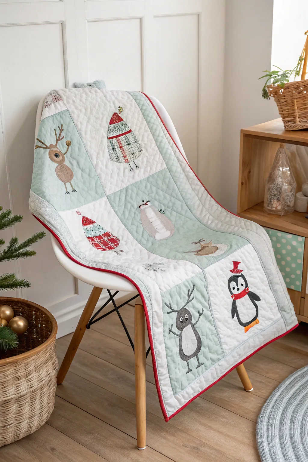 Wrap up in festive cheer with handcrafted quilt designs that warm both home and heart.