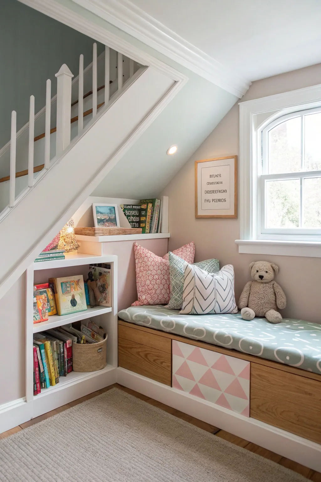 Discover a magical hideaway for little book lovers under the stairs!