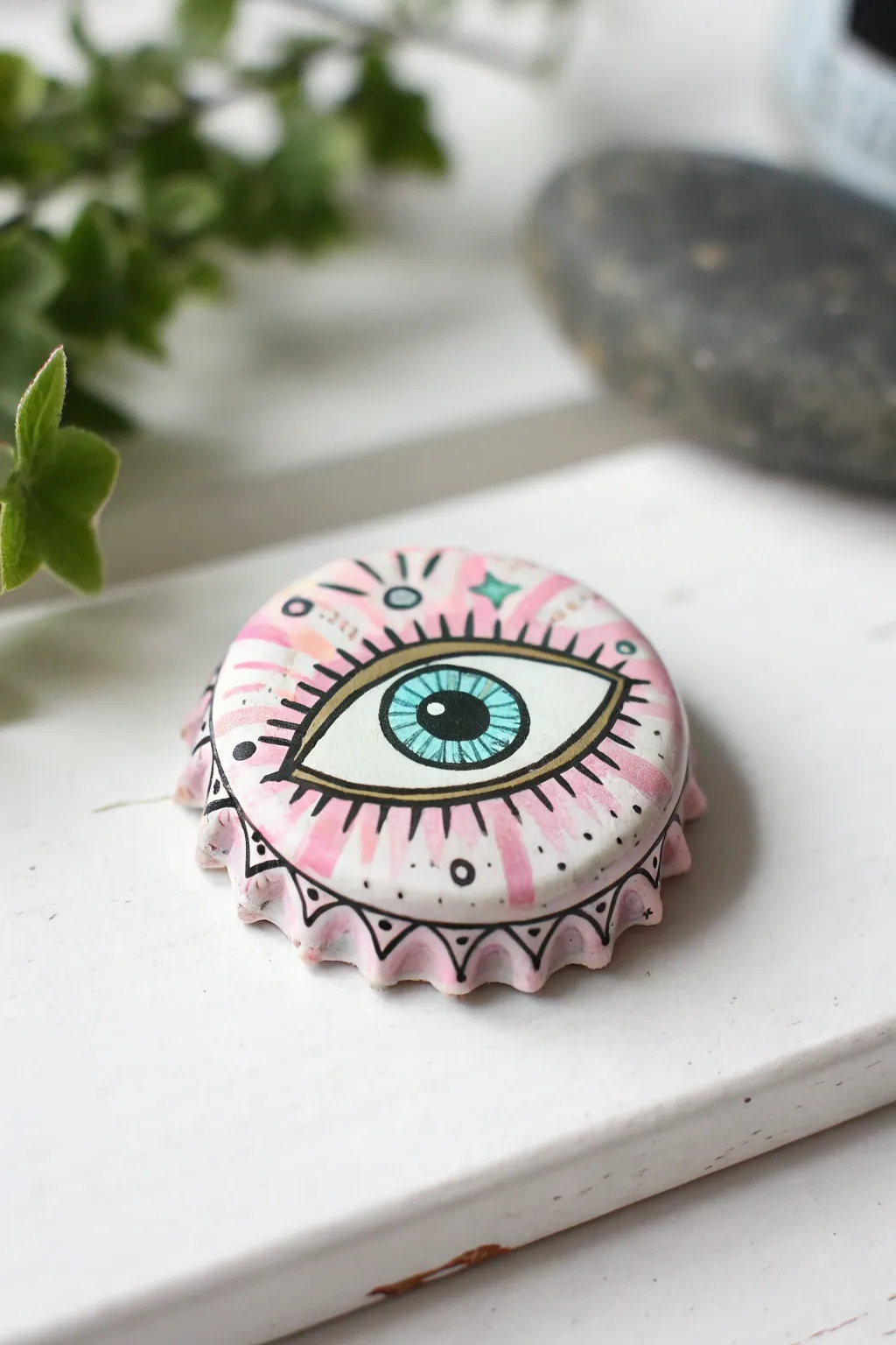 Transform bottle caps into charming cyclops eyes for your next DIY project!