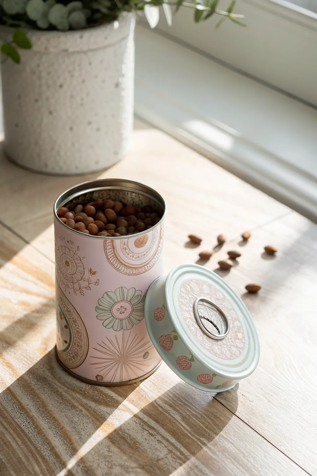 Shake up creativity with this charming tin can shaker, where simplicity meets artistic flair.