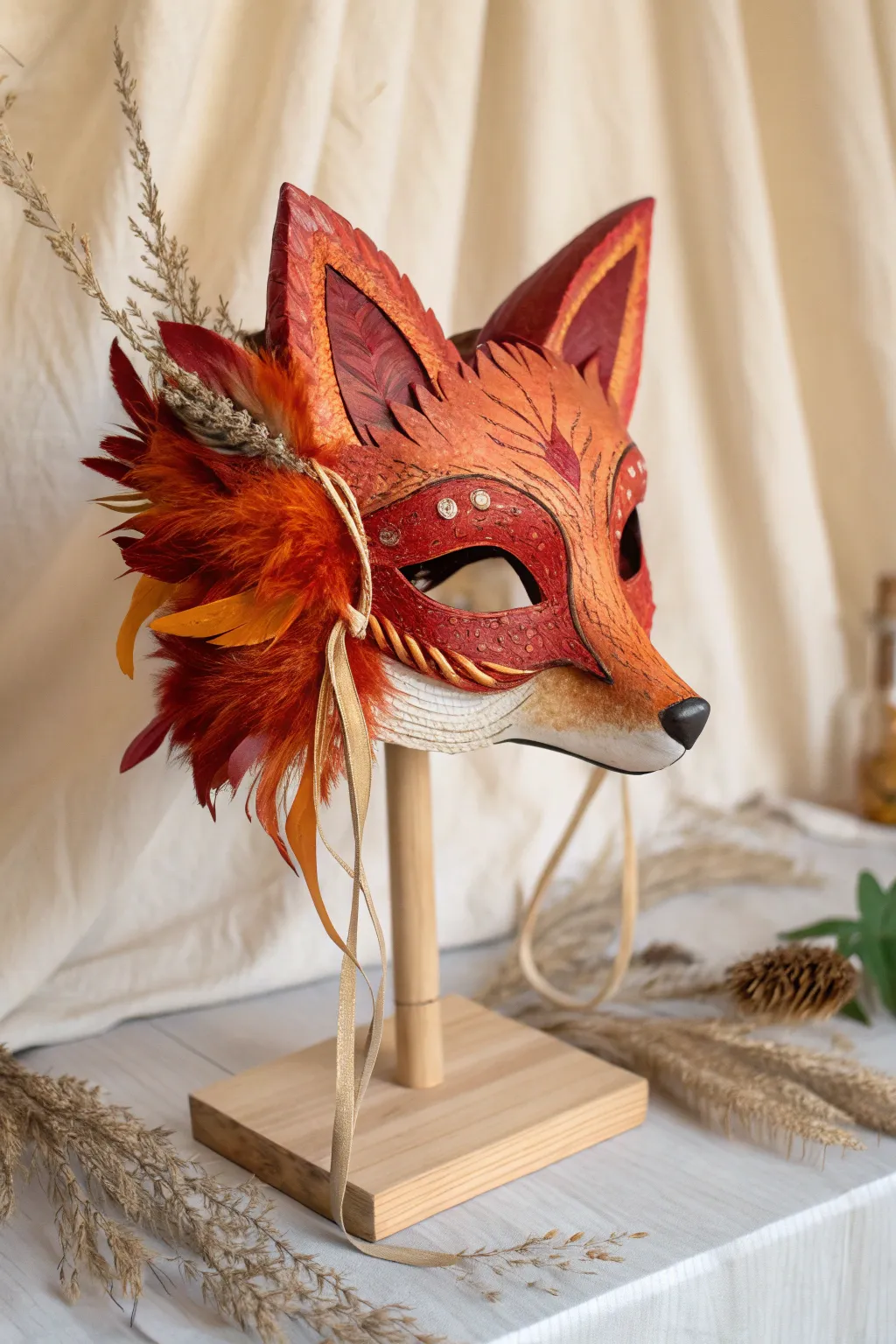 Unleash your inner fox with this exquisite papier-mâché marvel!