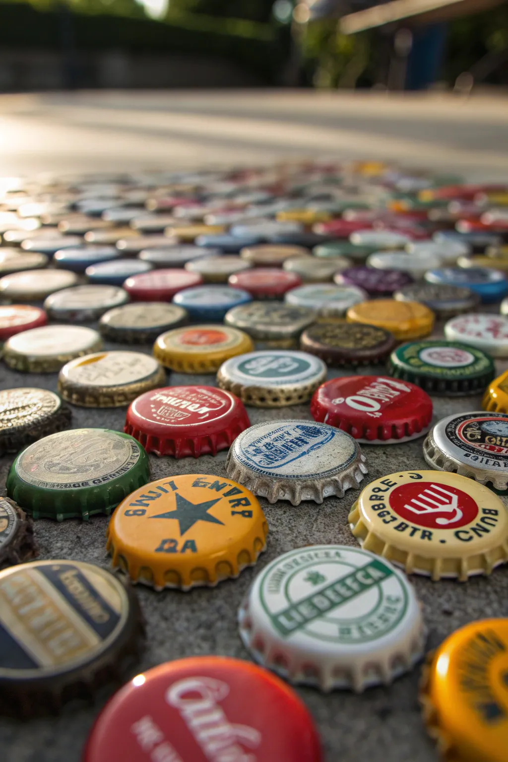 Craft your memories into art with this stunning bottle cap mosaic table top.
