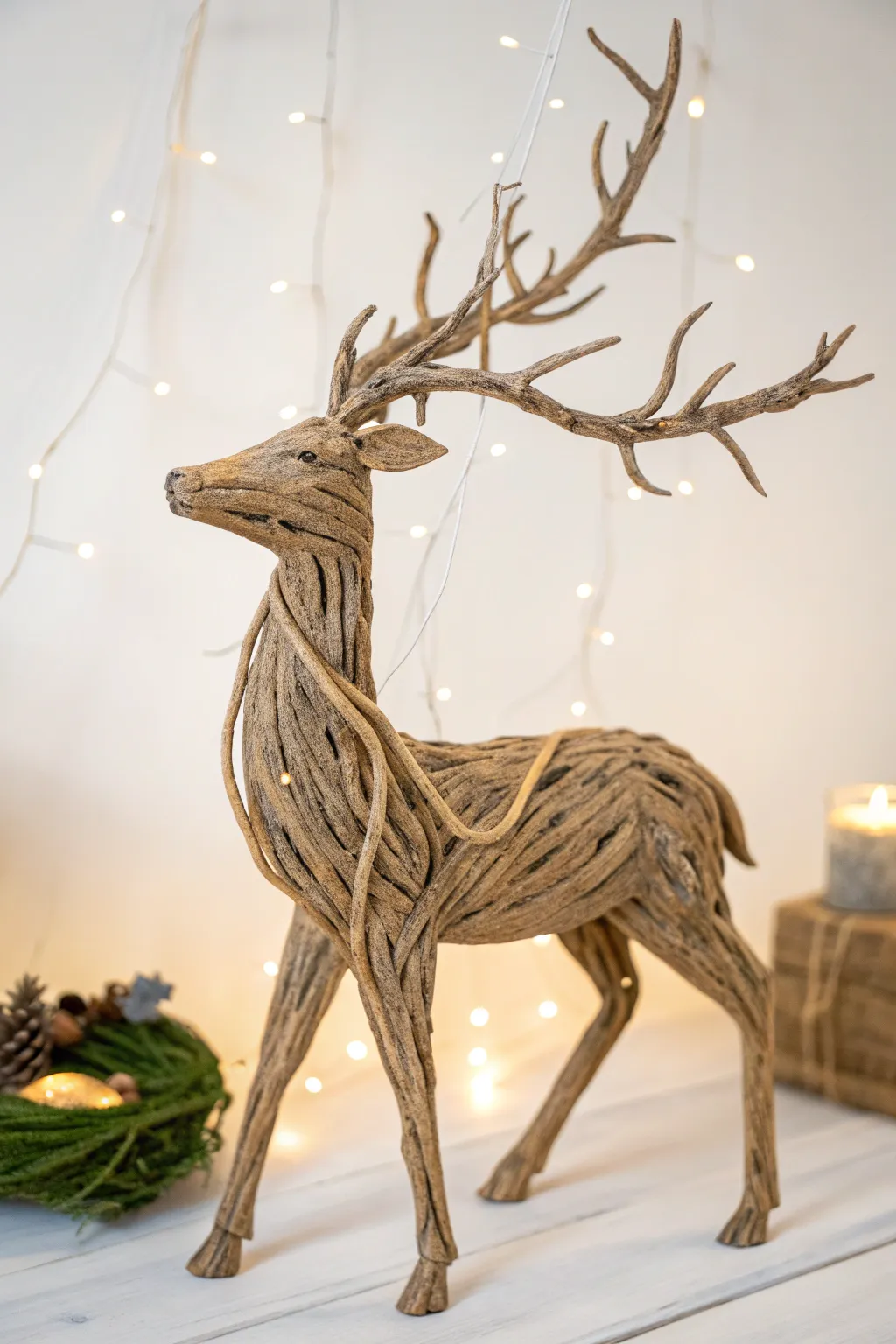 Embrace natural elegance with handcrafted twig reindeer ornaments for a cozy, woodland holiday vibe.