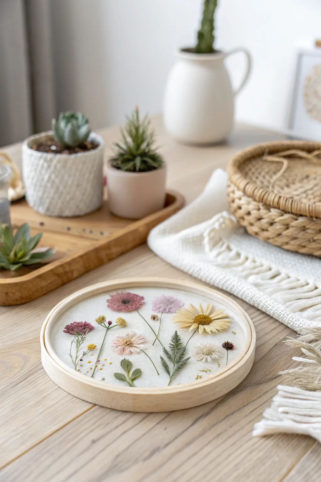 Capture nature's elegance with these stunning pressed flower resin coasters, perfect for adding a touch of the outdoors to your home decor.