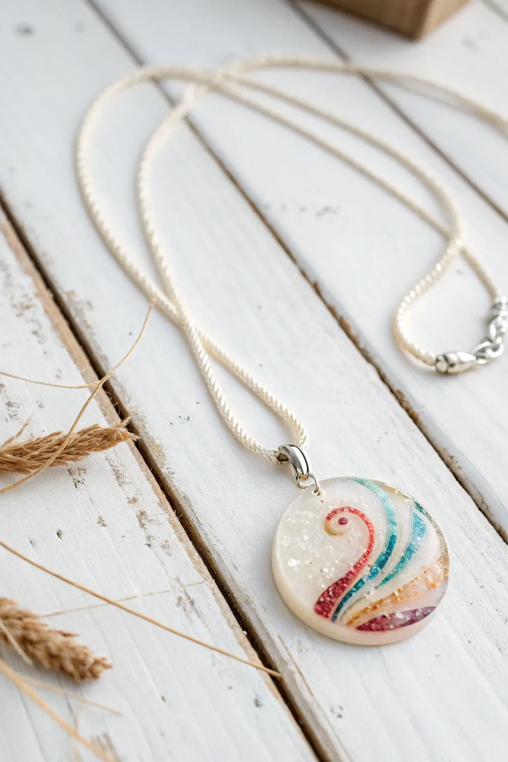 Wearable Art: Elevate your style with this stunning resin pendant, a perfect blend of color and elegance.