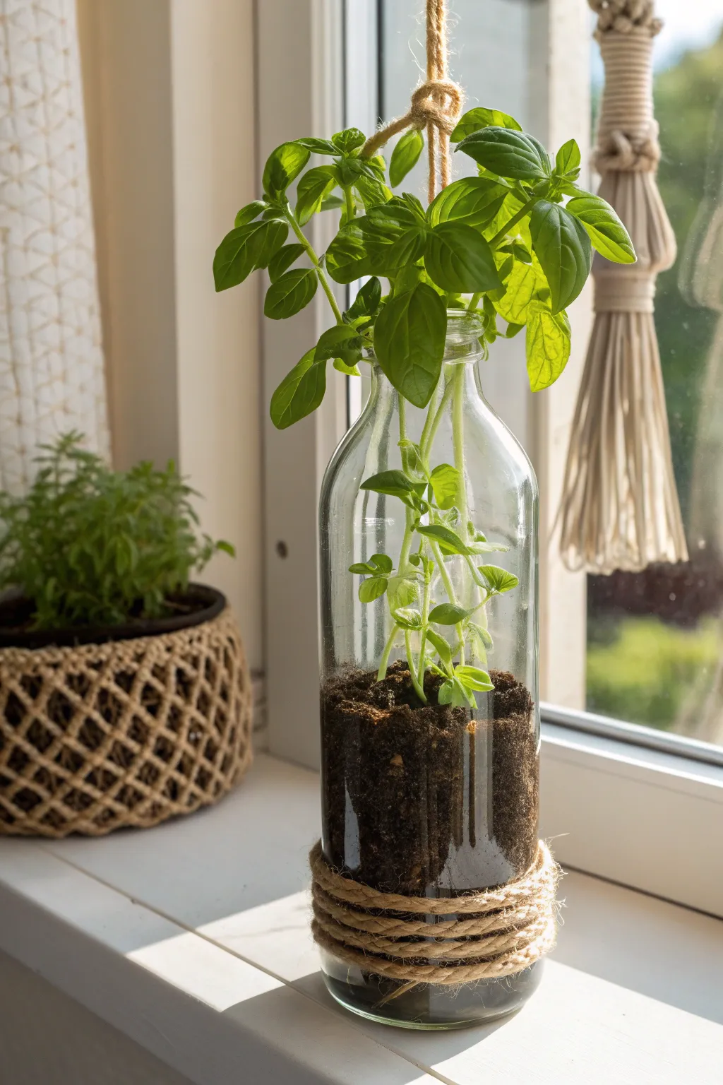 Transform your kitchen window with minimalist self-watering planters—where simplicity meets sustainability.
