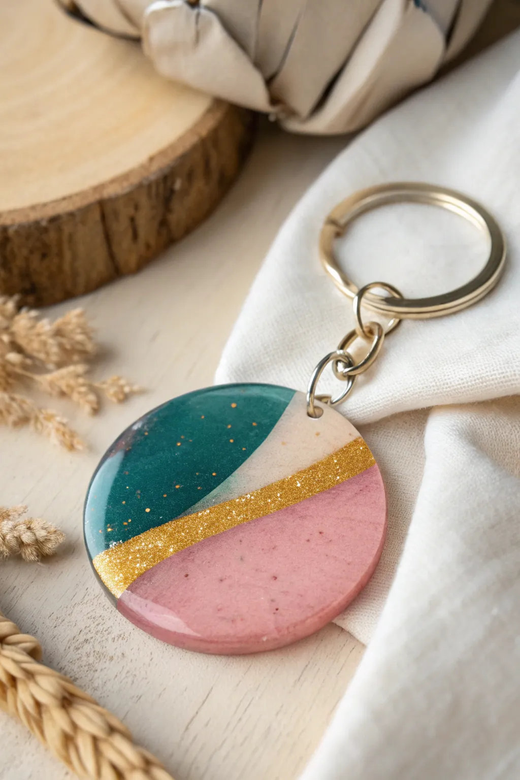 Explore the art of color with this stunning acrylic keychain, perfect for adding a pop of vibrancy to your everyday essentials.