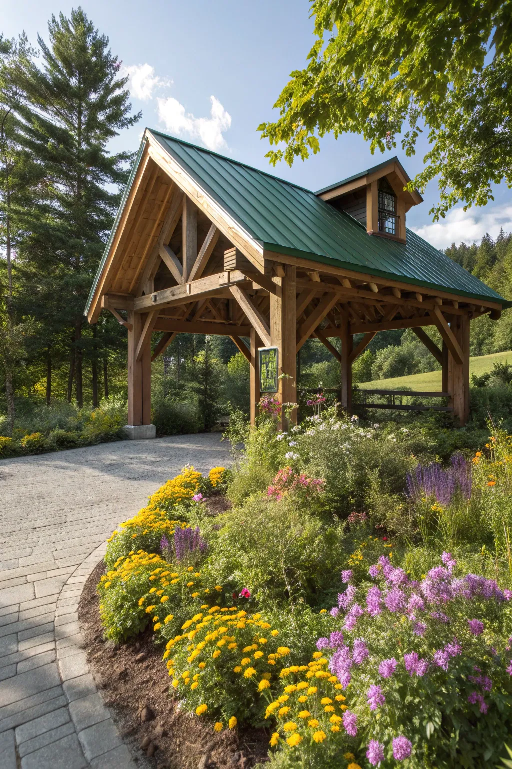 Elevate your carport game with a lush green roof—nature's touch of craftsmanship.