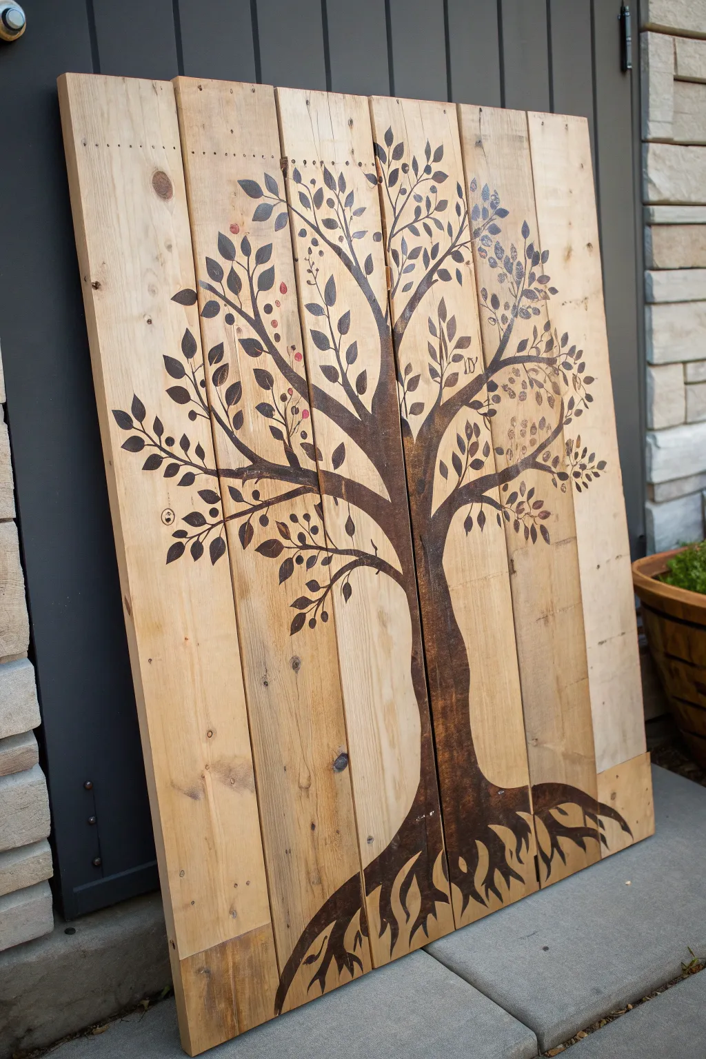 Embrace nature indoors with this handcrafted pallet masterpiece.