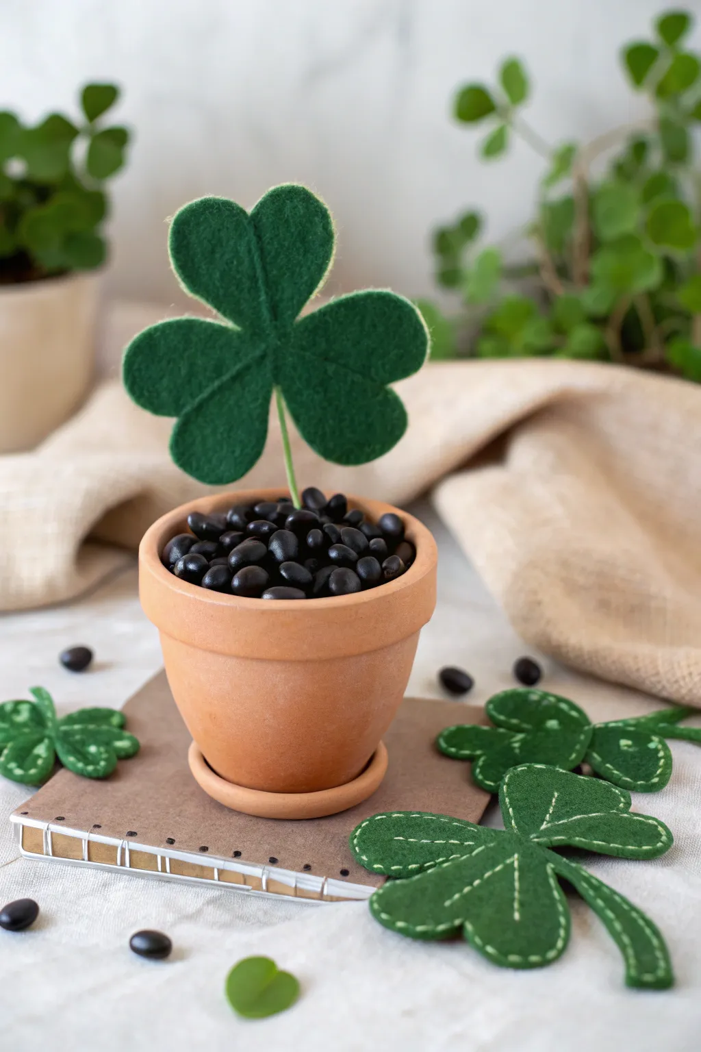 Elevate your Saint Patrick's Day decor with this charming felt shamrock craft—simple, stylish, and delightfully whimsical.