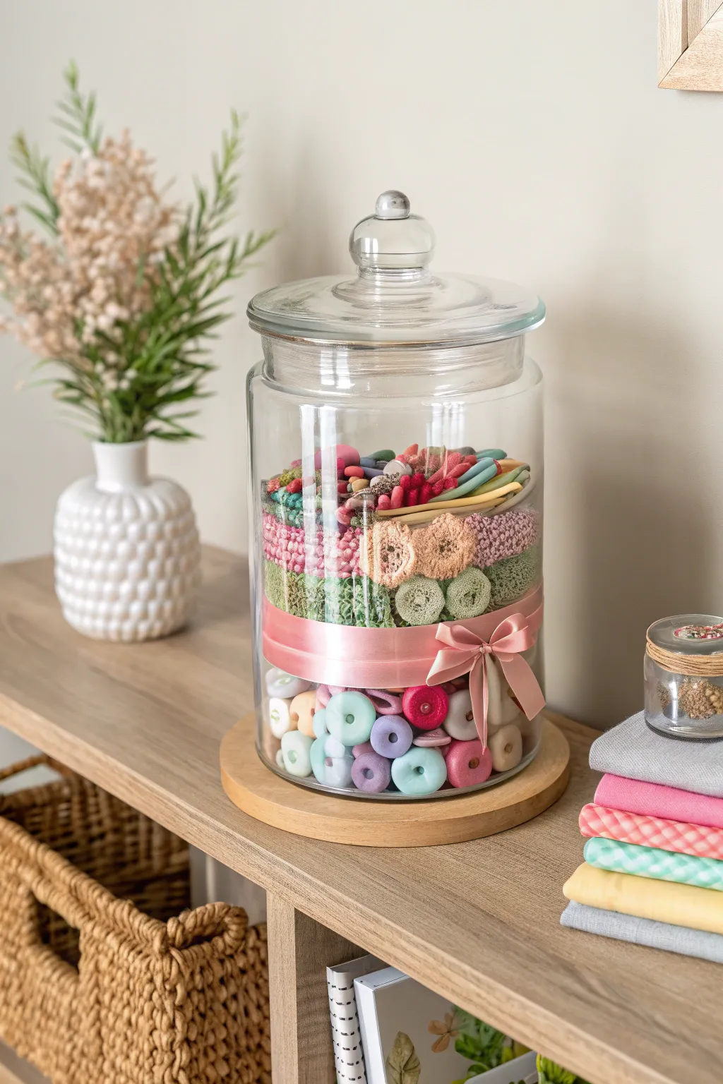Effortless Organization: Embrace the beauty of clear storage for your creative essentials.