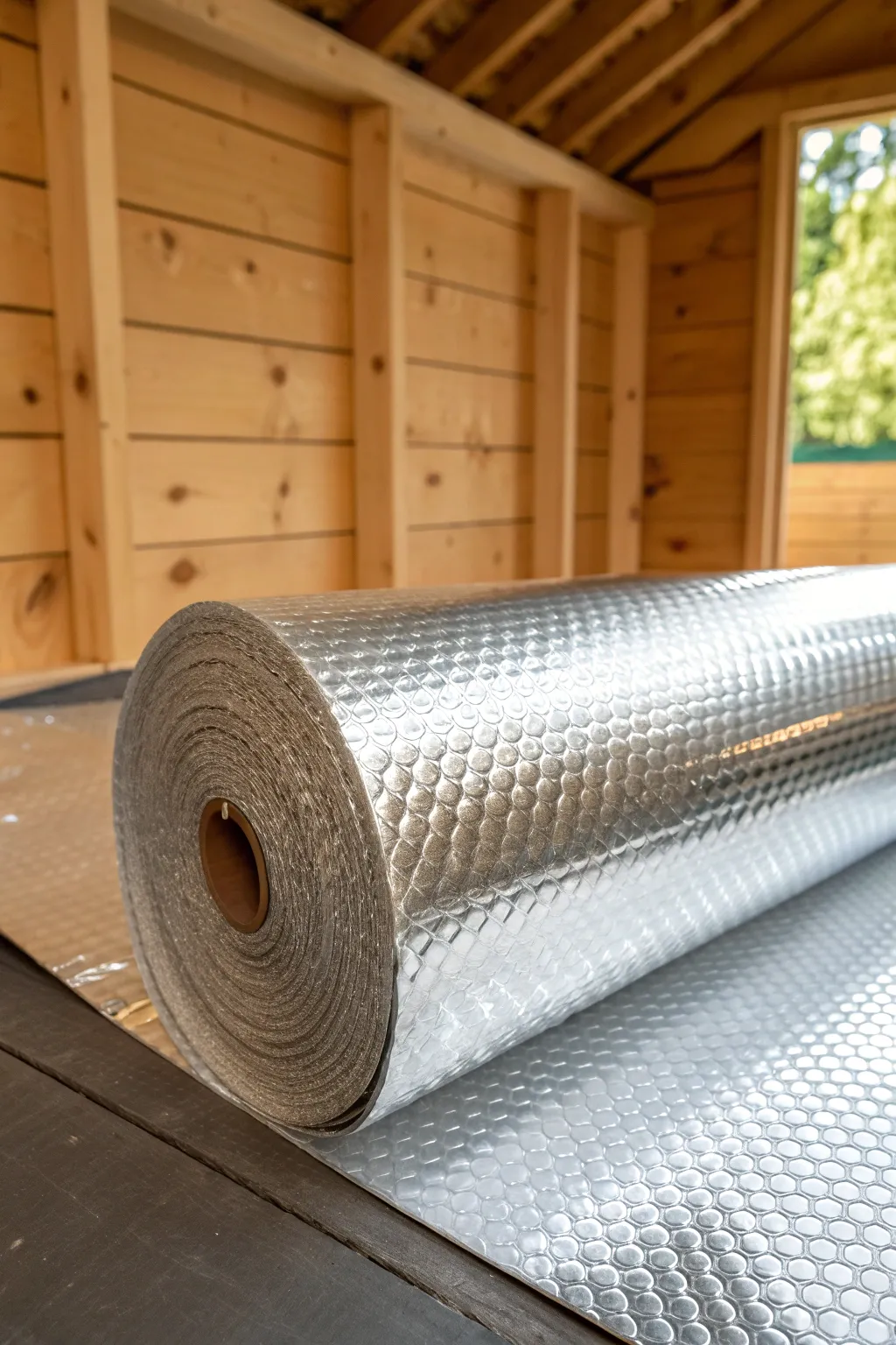 Stay cool in style: Reflective insulation for your sun-soaked shed.