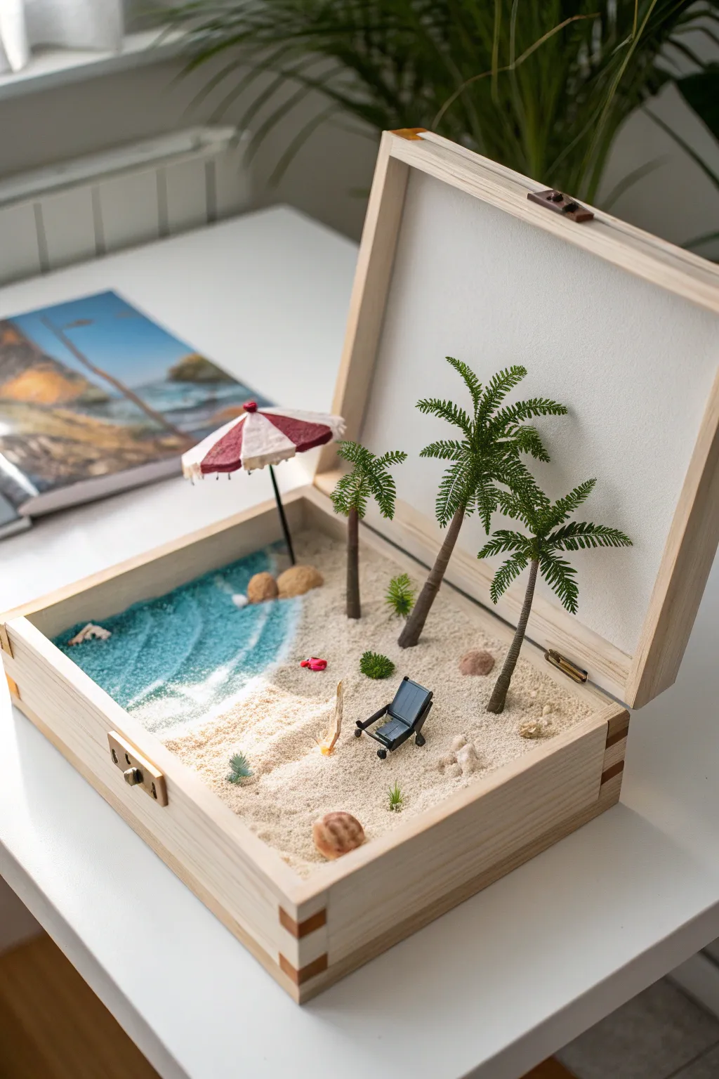 Bring the beach to your home with this charming miniature diorama—where craftsmanship meets coastal daydreams.