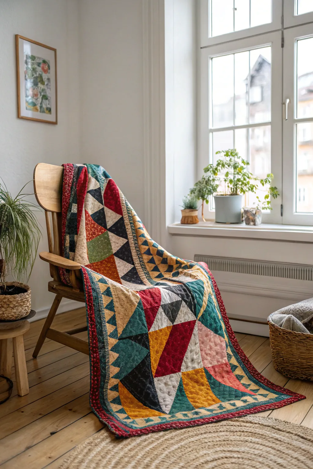 Embrace the beauty of diversity with a Rainbow Riot quilt, where craftsmanship meets vibrant elegance.