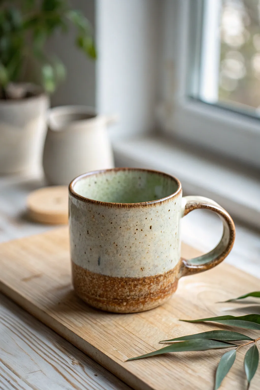 Bring a touch of nature to your mornings with this earthy speckled mug.