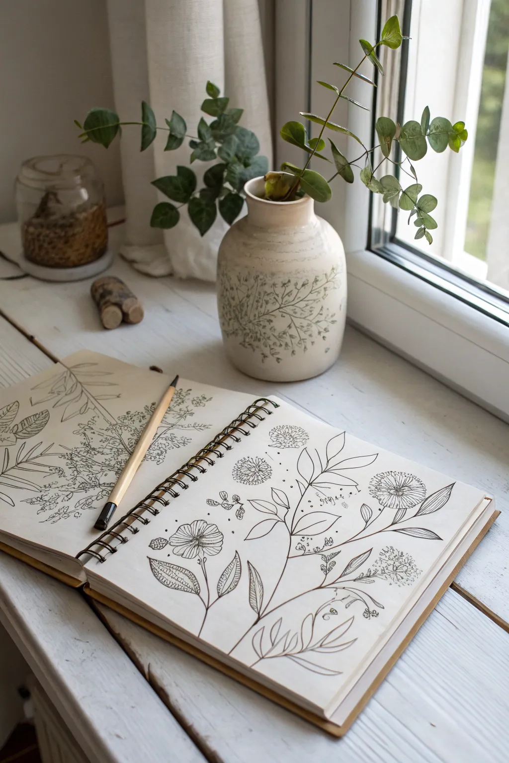 Unleash your creativity with calming botanical sketches—where nature meets art in minimalist beauty.