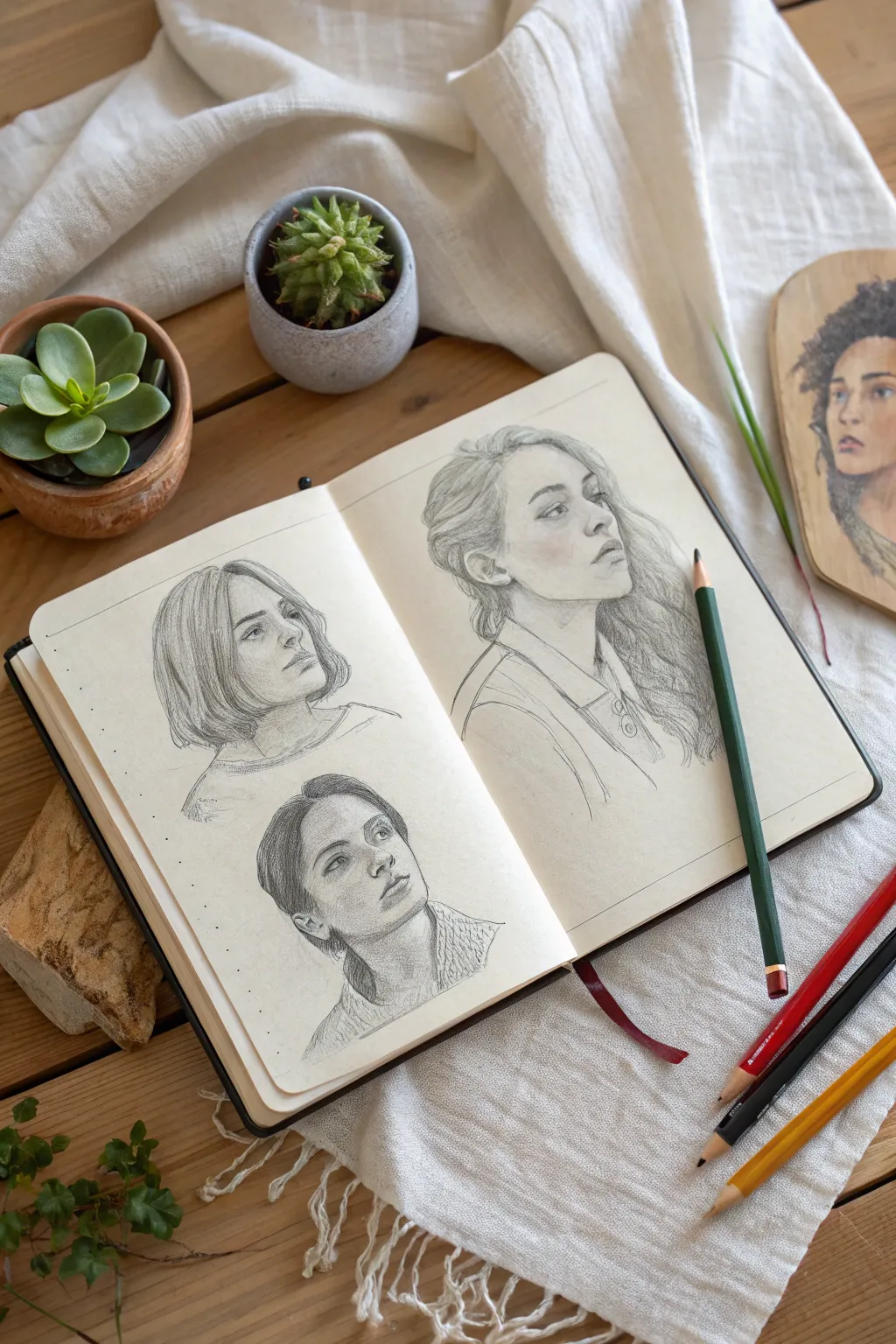 Capture the art of emotion with every stroke: Discover the beauty in diverse expressions. #SketchbookJourney #MinimalistArt