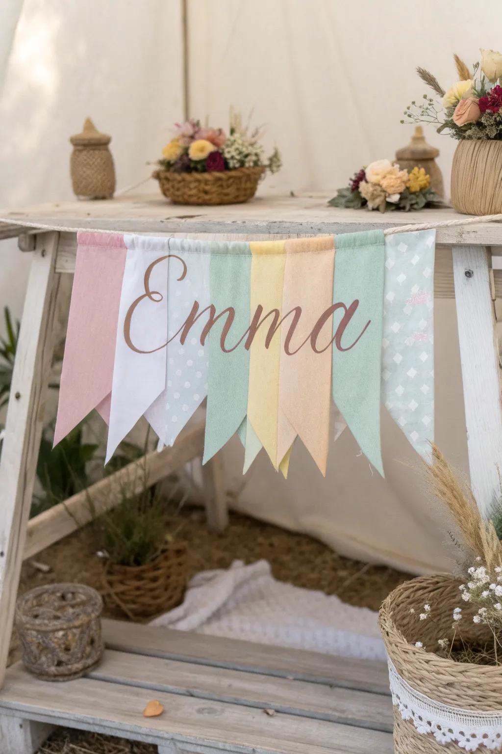 Create charming personalized banners for a dreamy sleepover setting. ✨