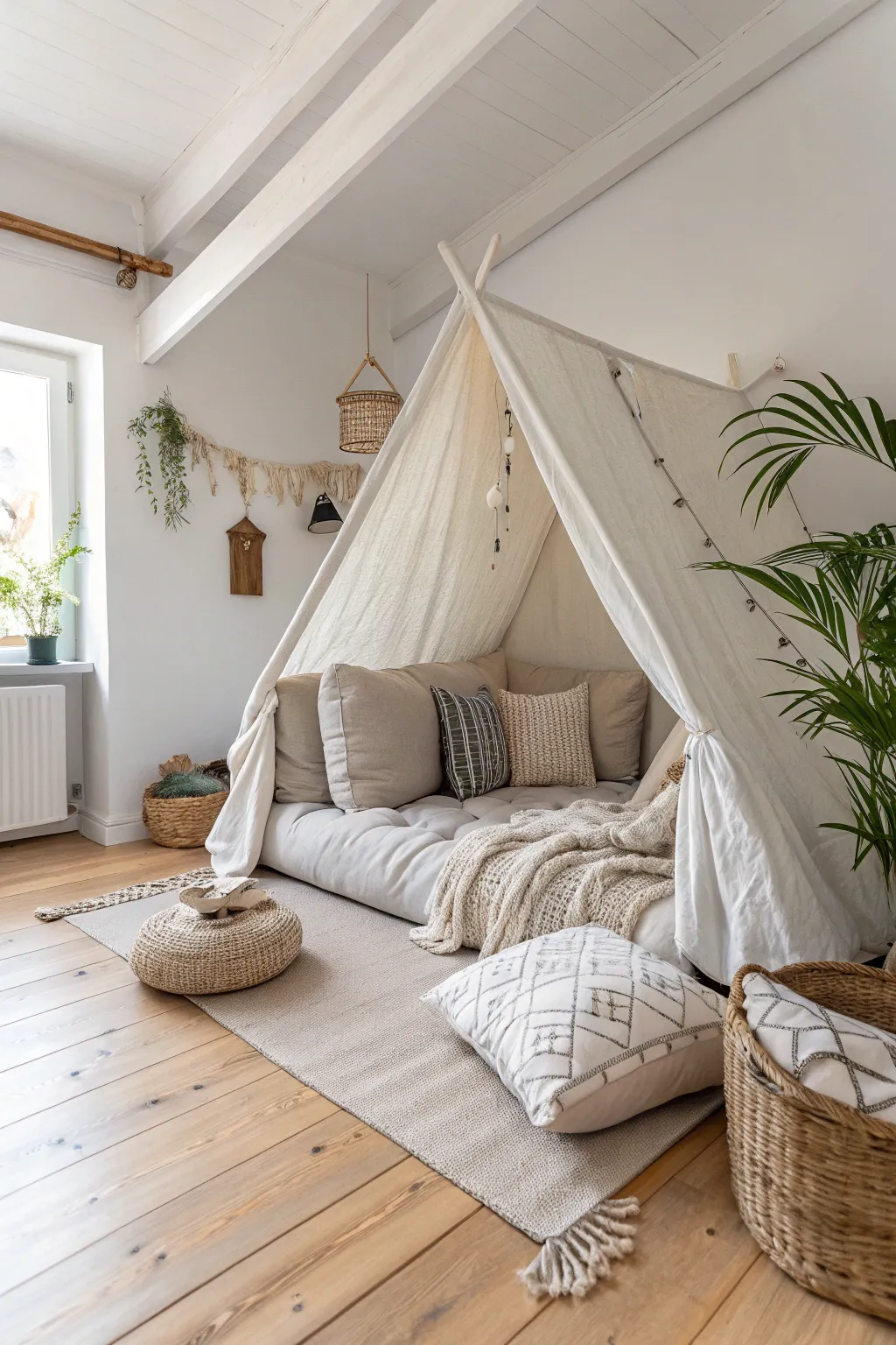 Unleash your inner child with a charming couch cushion fortress! Perfect for cozy sleepovers and lazy afternoons. 🌿✨