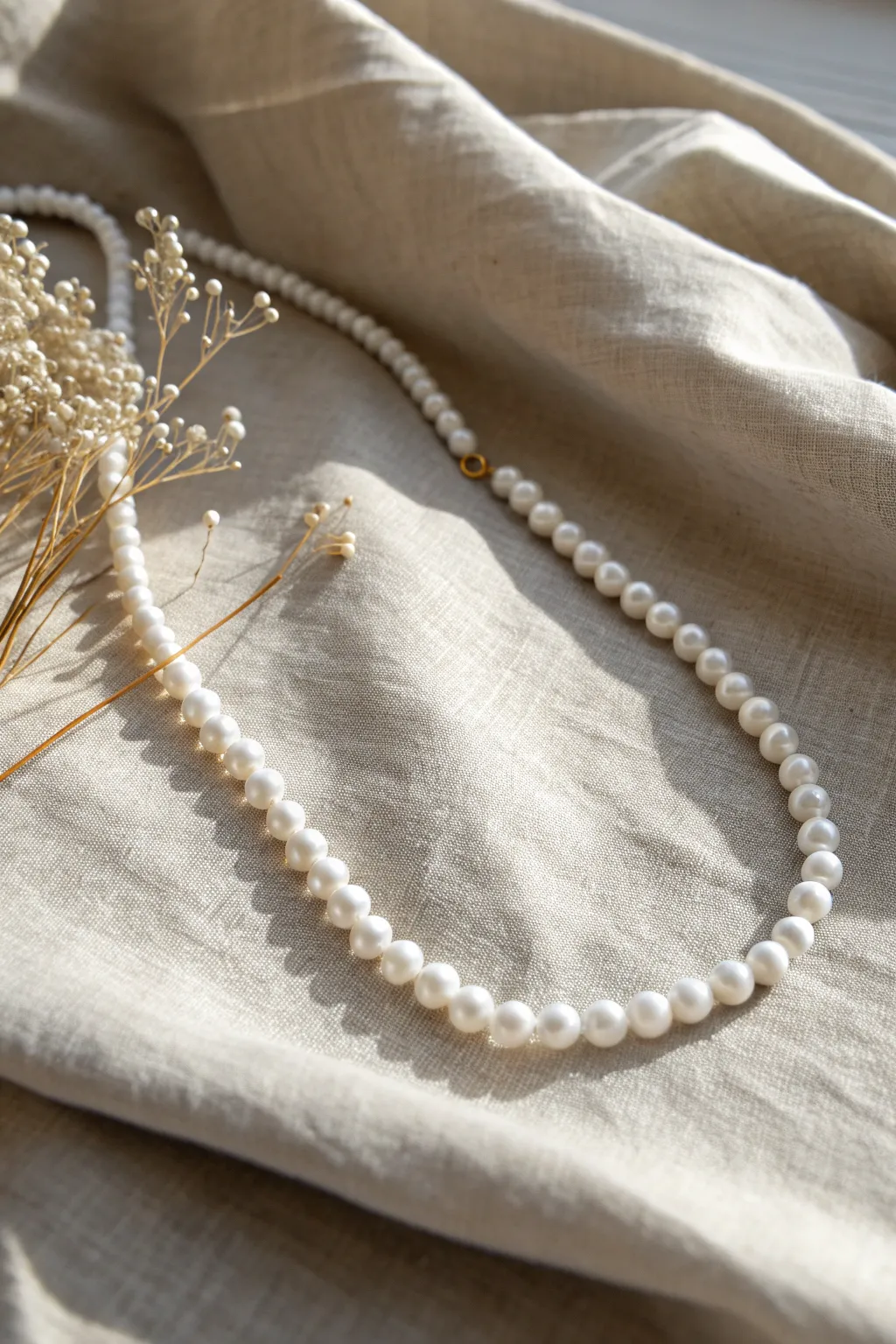 Embrace the beauty of simplicity with this elegant white bead necklace, perfect for any occasion.