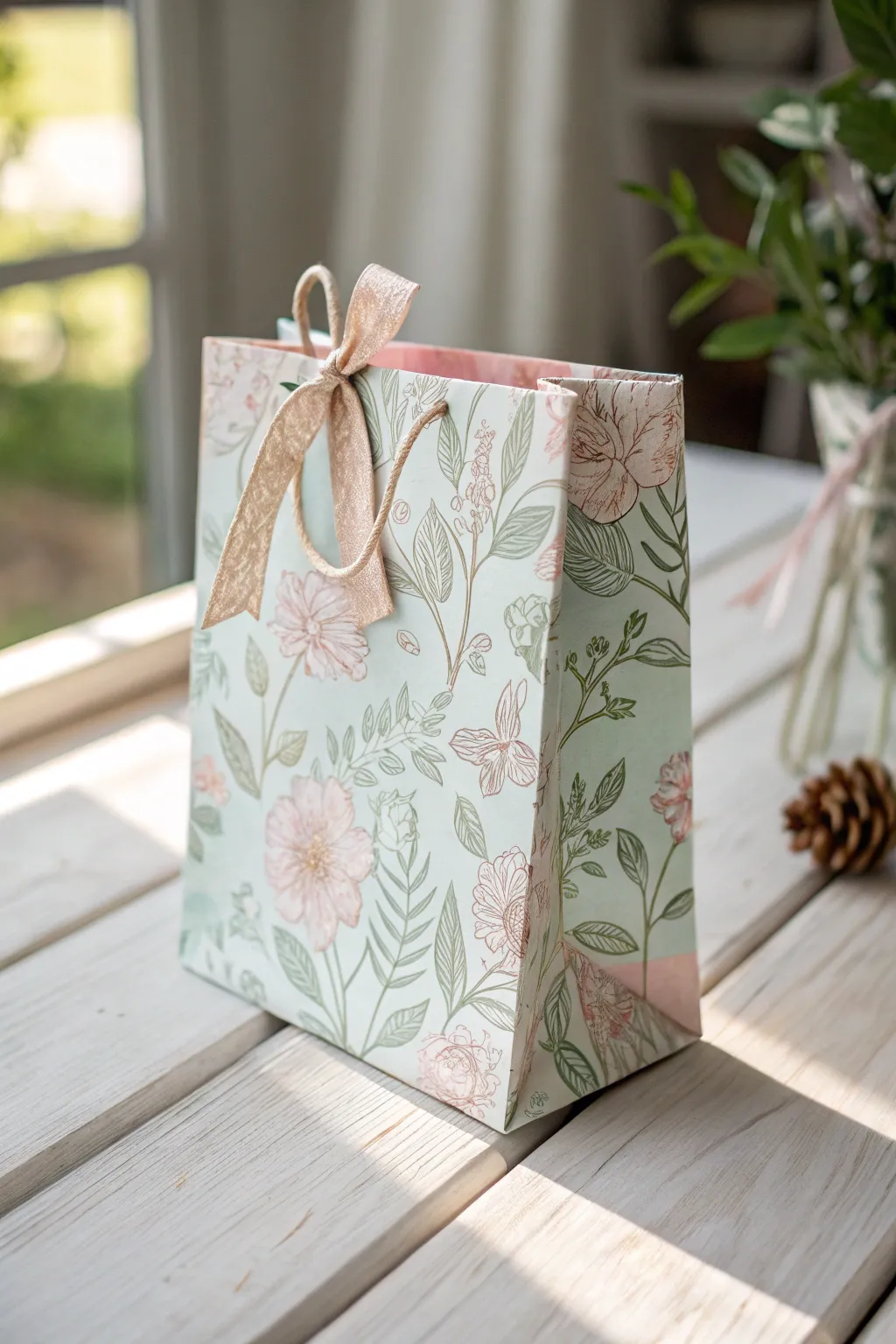 Add a touch of elegance to your gifts with these beautifully patterned paper bags, perfect for any special occasion.
