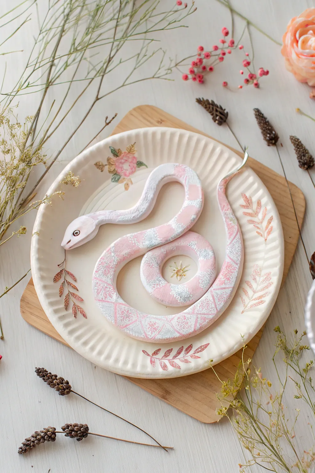 Crafted Elegance: Transform simple materials into stunning coiled snakes with a touch of creativity.