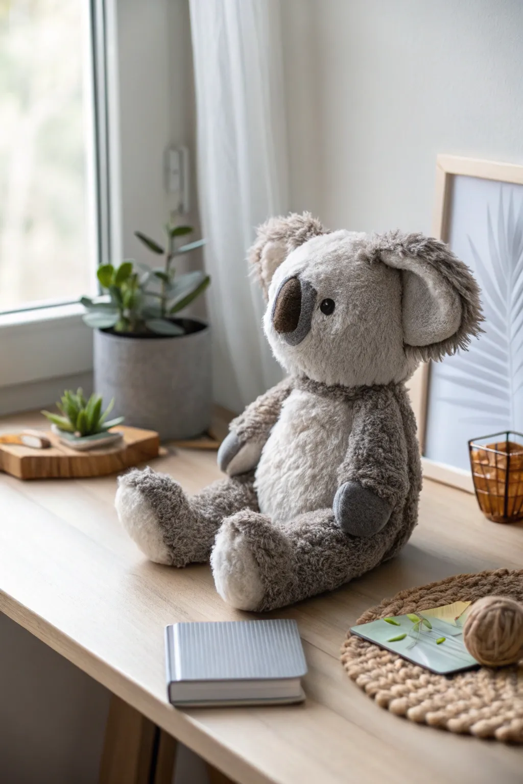 Embrace cozy creativity with this adorable sock koala, the perfect desk companion for every crafting enthusiast.