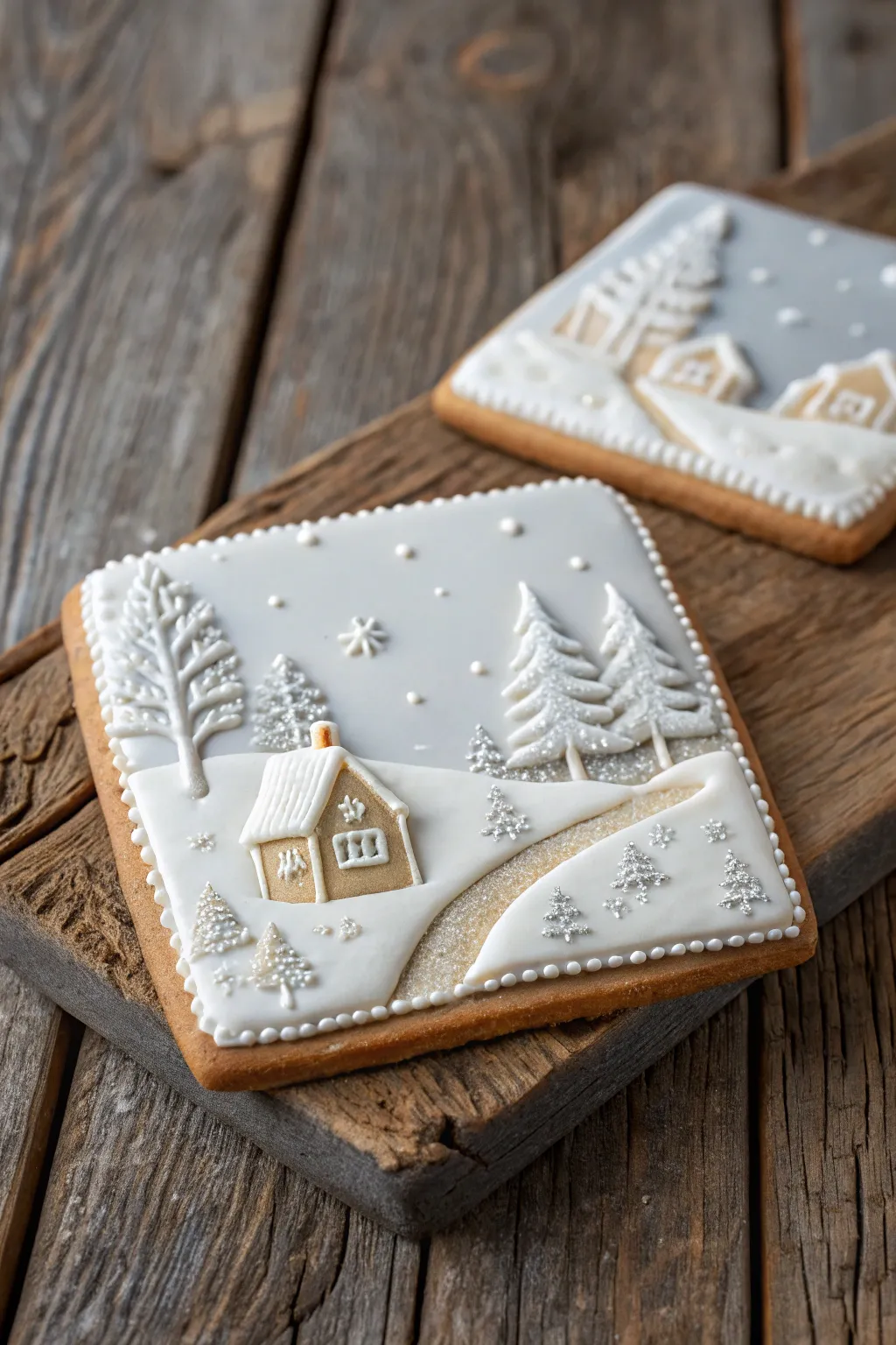 Capture the magic of winter with a cookie that's more than just a treat—it's a miniature holiday village!