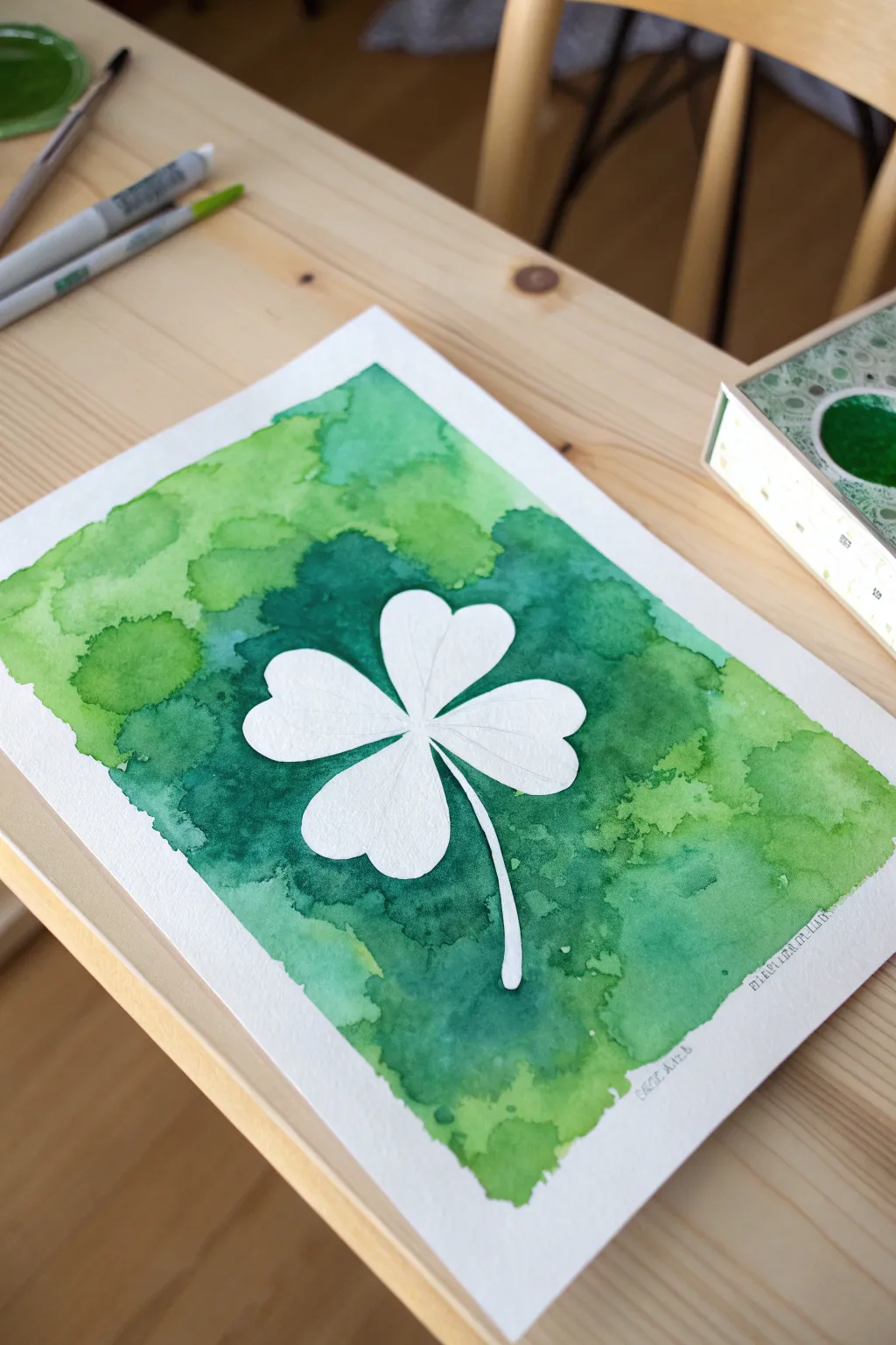 Celebrate St. Patrick's Day with minimalist shamrock art that combines simplicity and elegance.