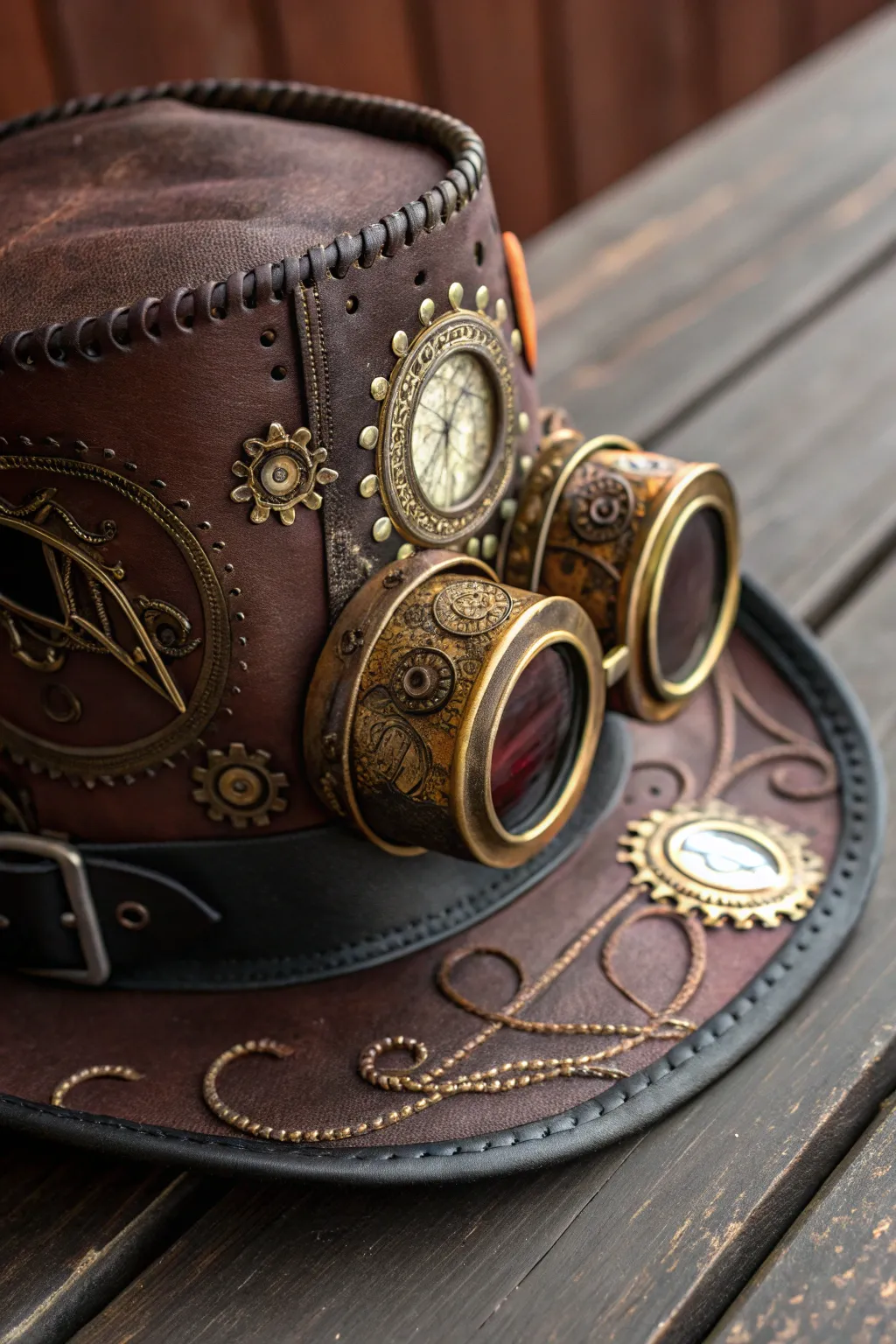 Adventure Awaits: Elevate your style with these exquisite steampunk goggles.