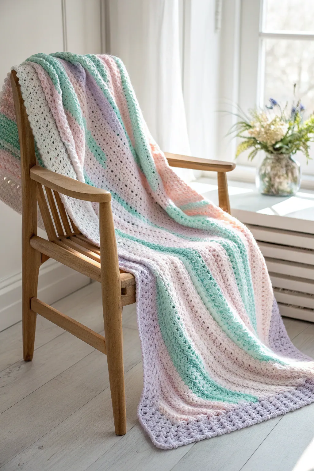 Embrace serenity with pastel stripes—your perfect companion for a cozy and peaceful afternoon.