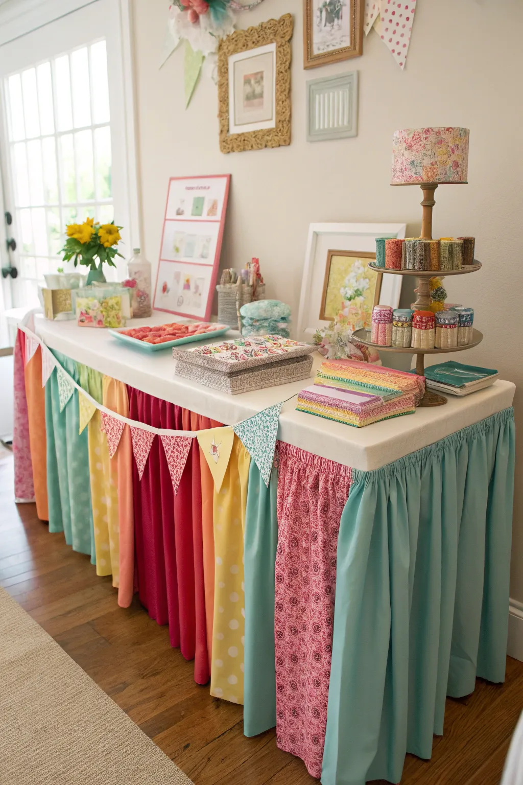 Craft a beautiful no-sew table skirt with ease and creativity.