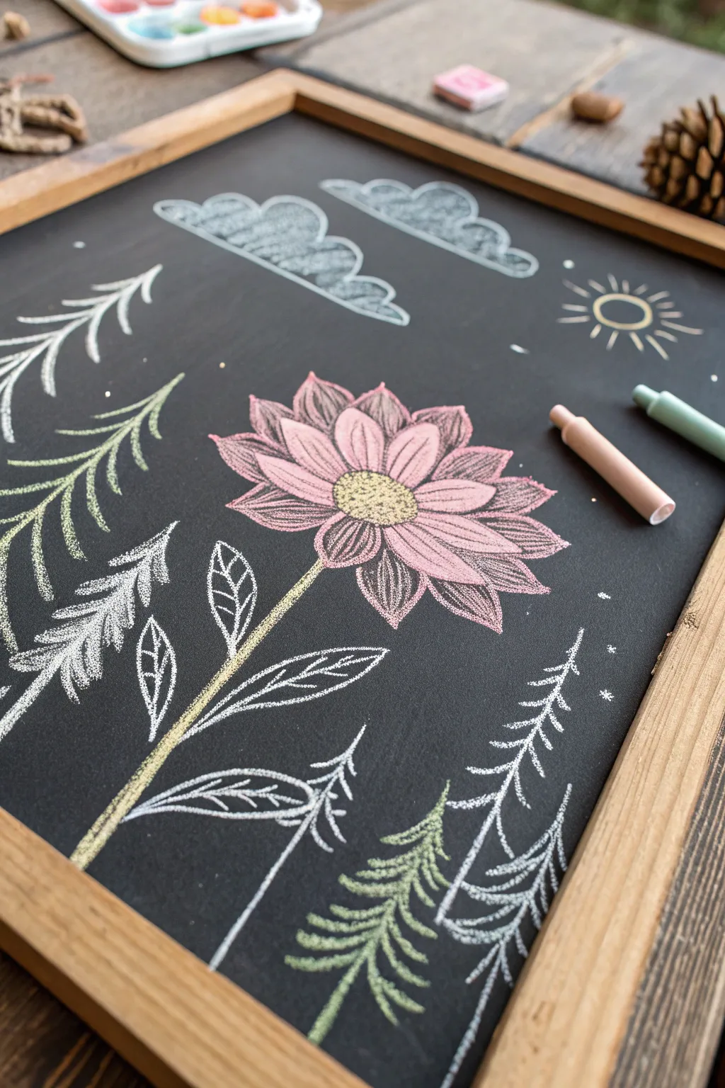 Celebrate the nurturing spirit of teachers with nature-inspired chalk art that blossoms with gratitude.