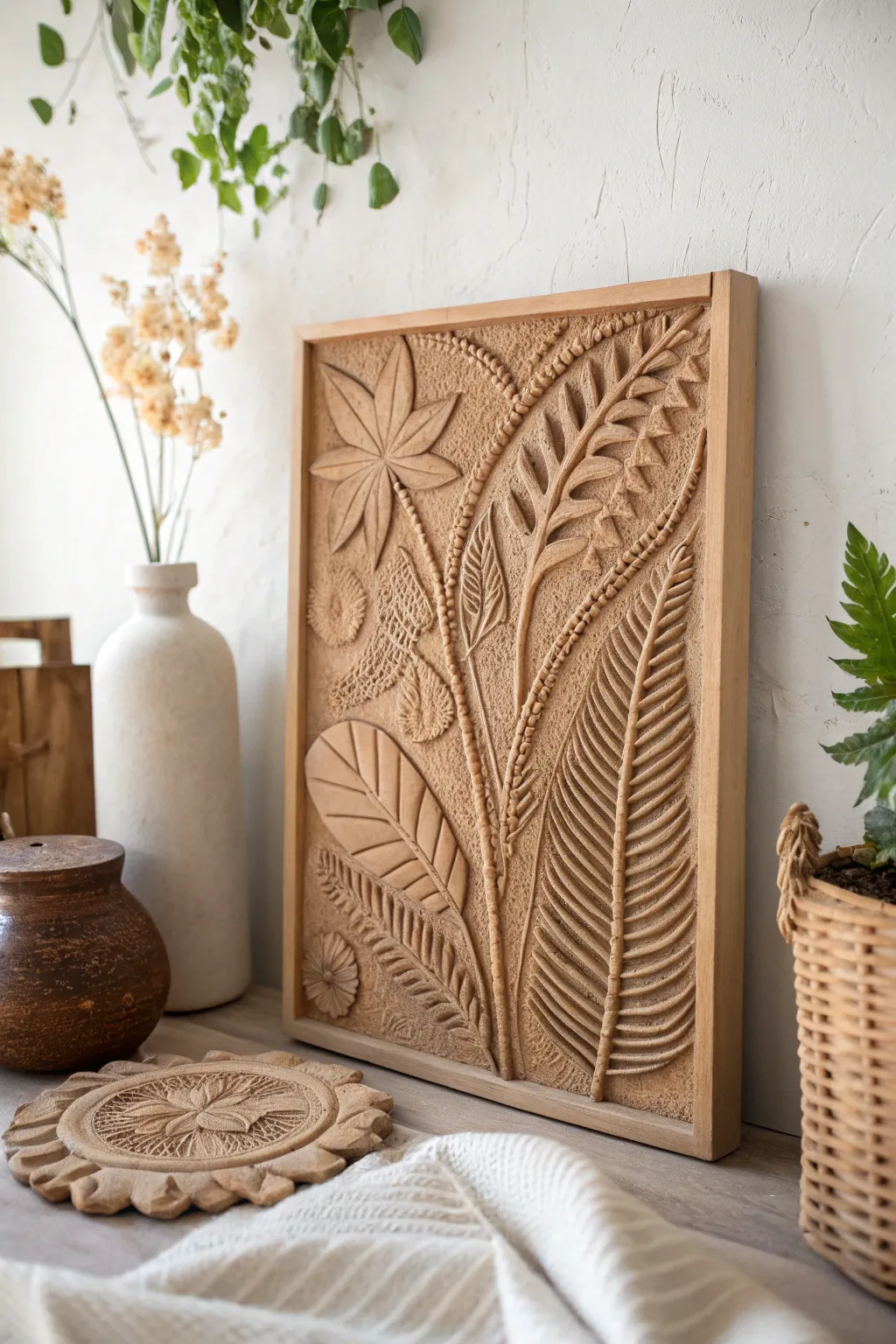 Nature's Touch: Bringing serenity and natural elegance to your space with textured clay artistry.