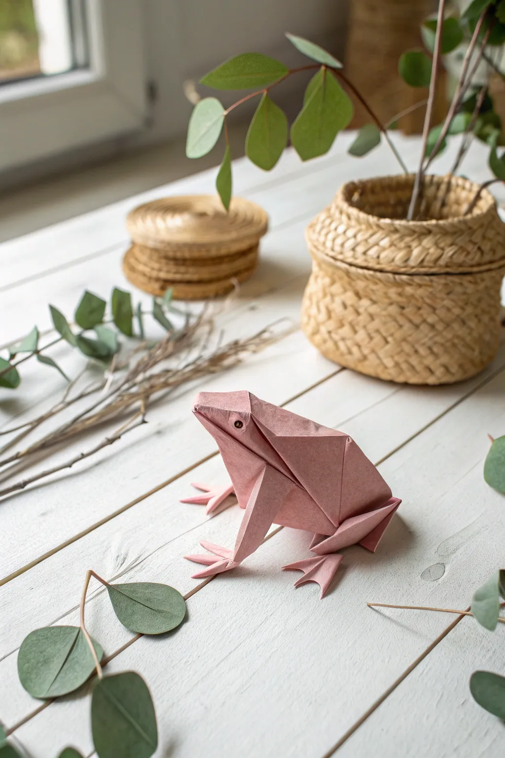 Leap into creativity with charming origami frogs that bring a playful touch to minimalist spaces.