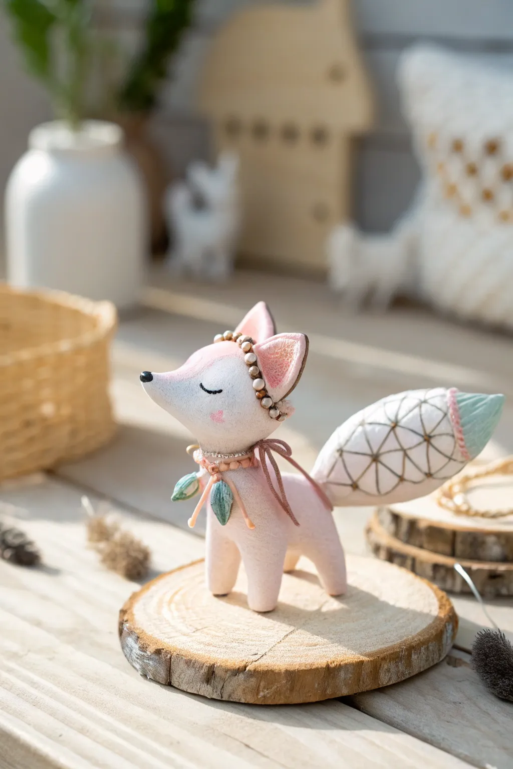 Meet your new desk companion—this charming polymer clay fox brings a playful touch to any space!